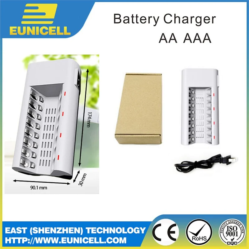 Super Quality right Price for AA/AAA NiMH Battery 8 Bay White Charger