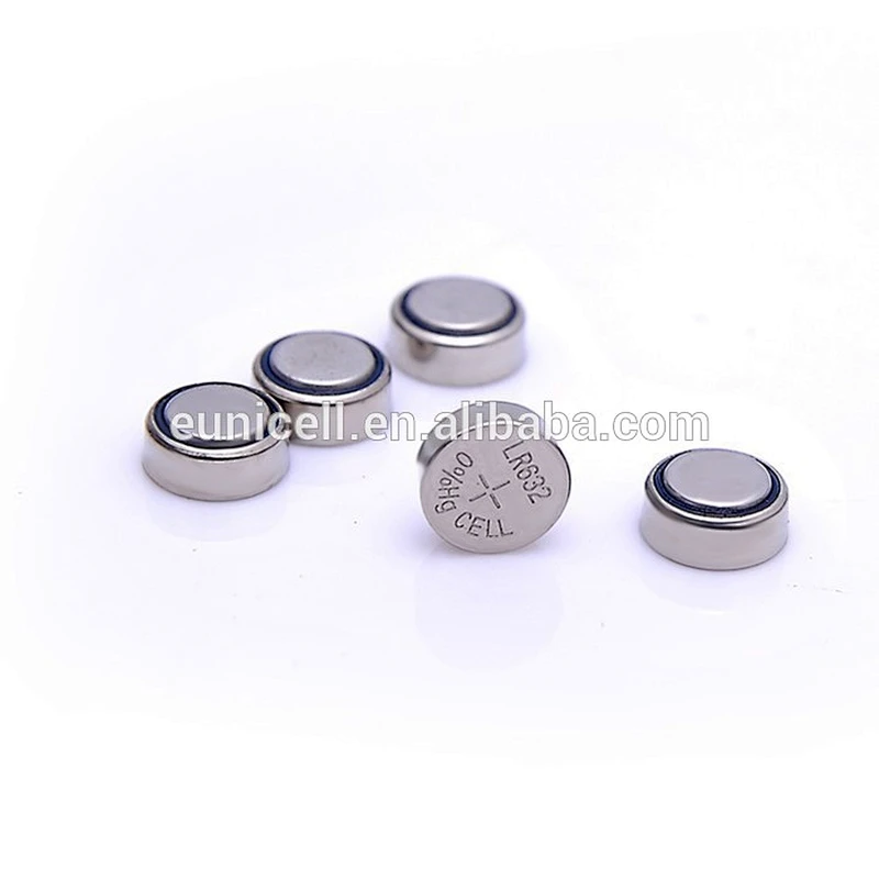 Mercury free 0% hg pb LR632 battery alkaline button cell