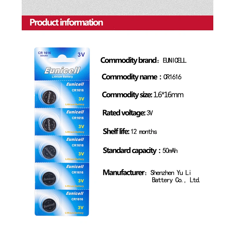 cr1616 Li-ion cells lithium battery 3v cr1620 cr2032 cr2450 with solder tabs