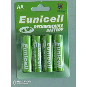 Eunicell 1.2v AA 600mAh NiMh rechargeable batteries New 4pcs blister card