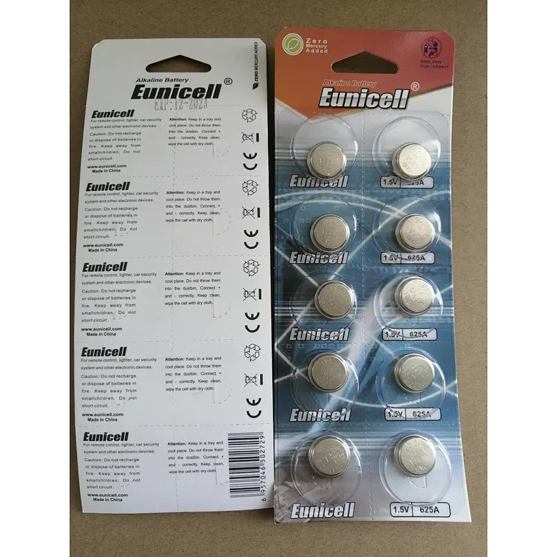 LR50 Alkaline Zn/MnO2 1.5VLithium  625A lr9 button cell batteryEunicell LR50