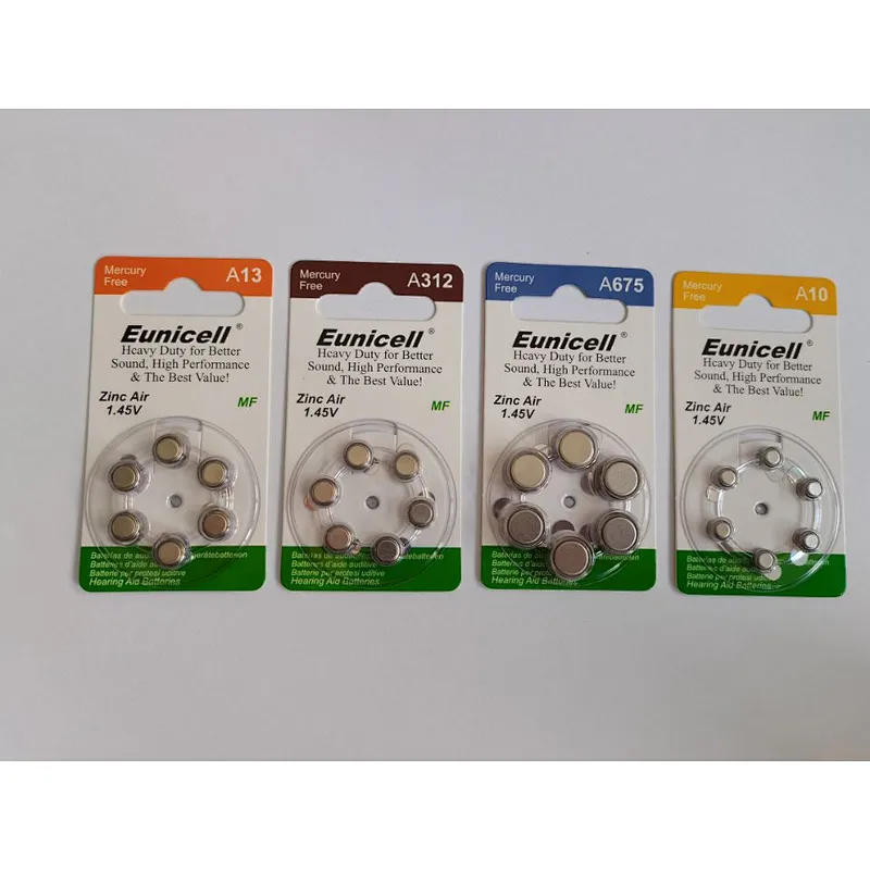 Eunicell Hearing aid batteries A312  A10  A13 A675  1.45V