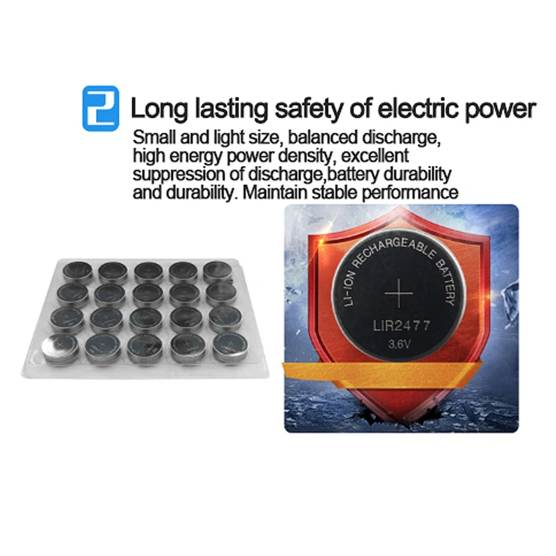 CR2477 rechargeable battery LIR2477 3.6V Lithium ion button cell batteries