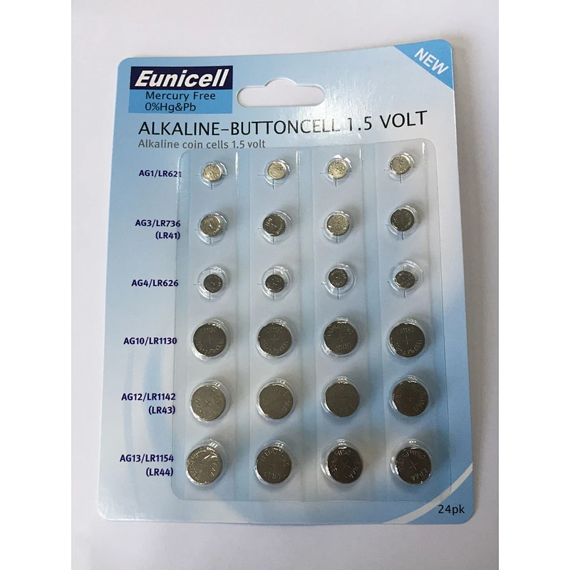 Mercury Free AG13 AG12 AG10 AG4 AG3 AG1 Watch Battery 1.5v alkaline button cell
