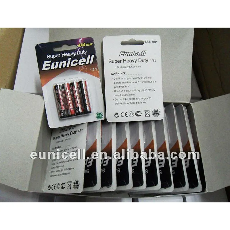 1.5v aaa um-4 r03p carbon zinc r03p aaa size heavy duty battery