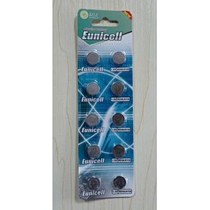 Mercury free calculator battery alkaline button cell LR43 L1142 Ag12 1.5V