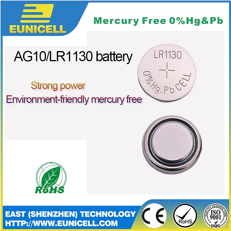 Hot-selling button cell battery lr130 ag10 1.5V watch alkaline coin battery