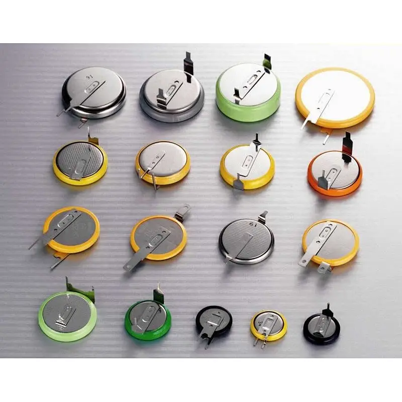 cr1632 soldering battery with pins CR series 3v button cell CR1632 with Tabs
