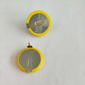 cr1632 soldering battery with pins CR series 3v button cell CR1632 with Tabs