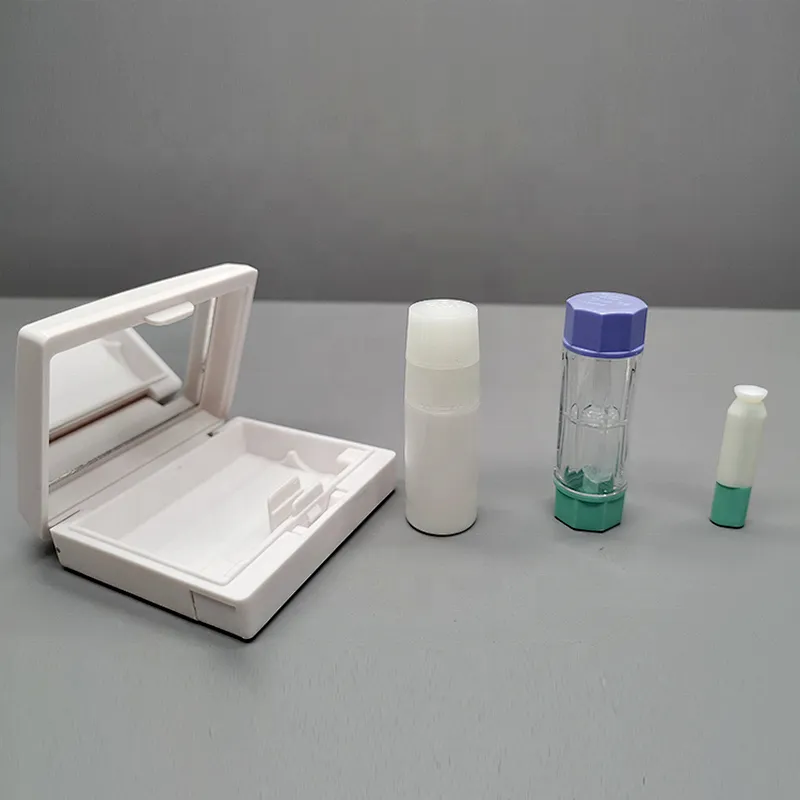 Travel accessories easy carry mini square eye contact lens case imd case/IMD Injection Plastic Parts