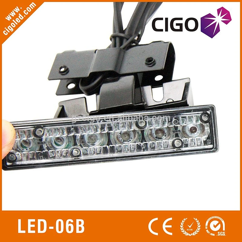 Super bright 6 LED 12V Grill Lights auto led strobe warning lightbar car front led emergency lighting for car
