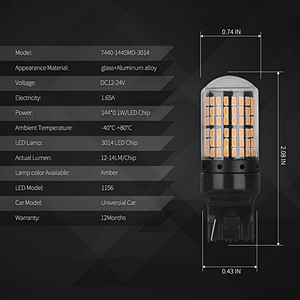 7440-144SMD-3014 12-24V Amber Color 7440 Canbus led No error Turning Light