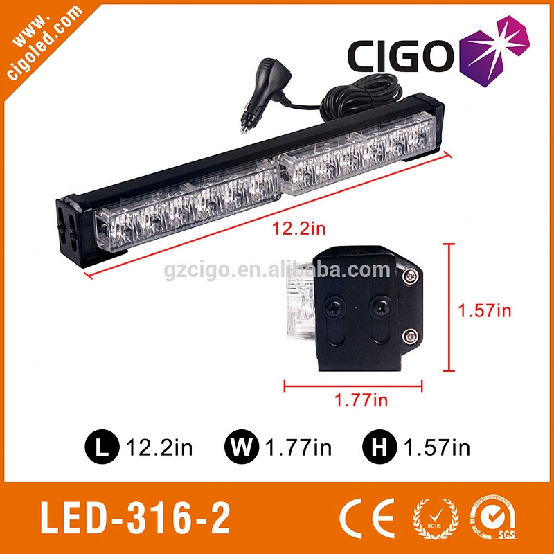LED-316-2 emergency blue light bar code 3 lightbar 12W or 36W amber flashing lights on vehicles