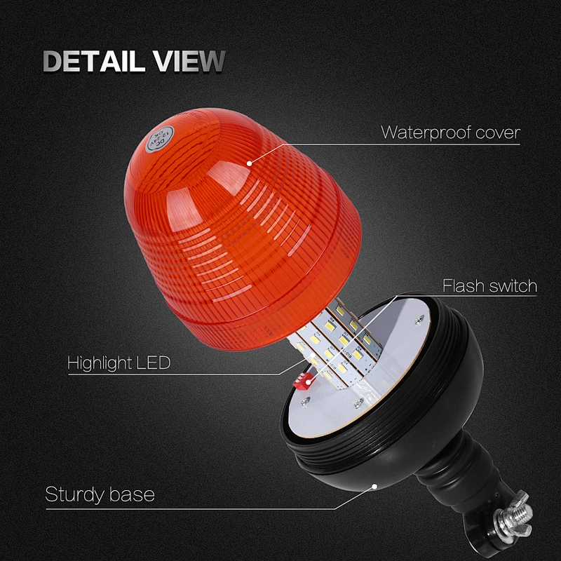 LED-03L-2 Amber LED 60-5730 LEDs strobe beacon light  With Support  For Heavy Machine