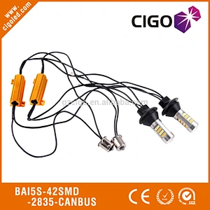 12-24V Truck led tail light ba15s-45SMD-2835-Canbus driving and turn Features white and amber color accessories car tail light