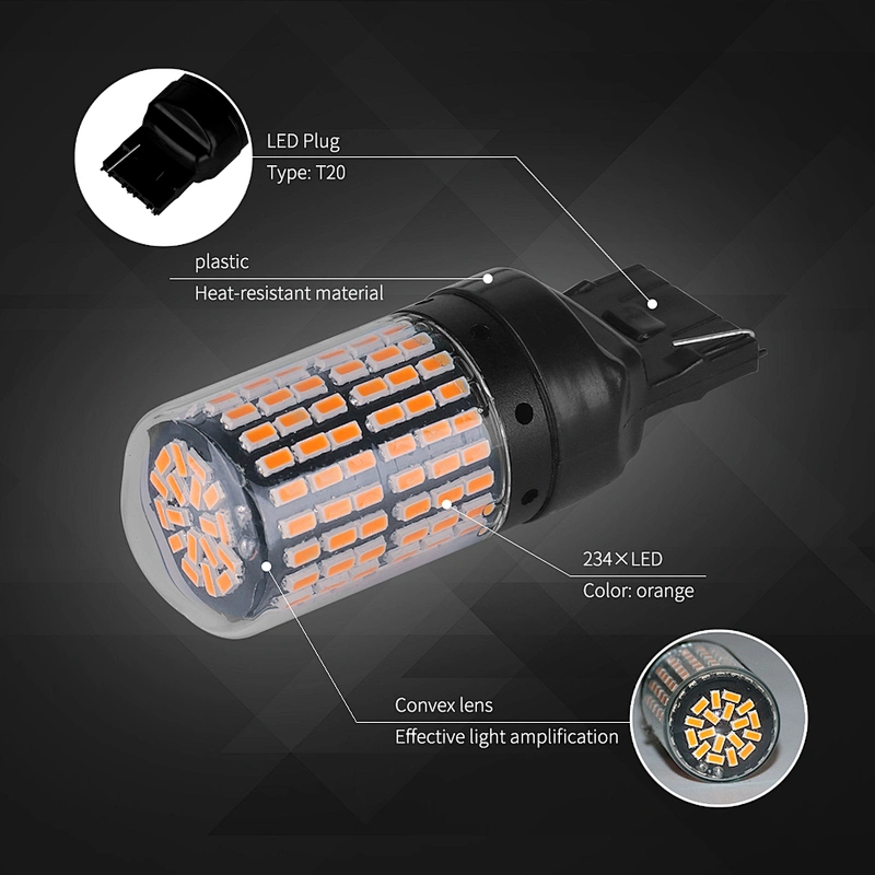 7440-144SMD-3014 12-24V Amber Color 7440 Canbus led No error Turning Light