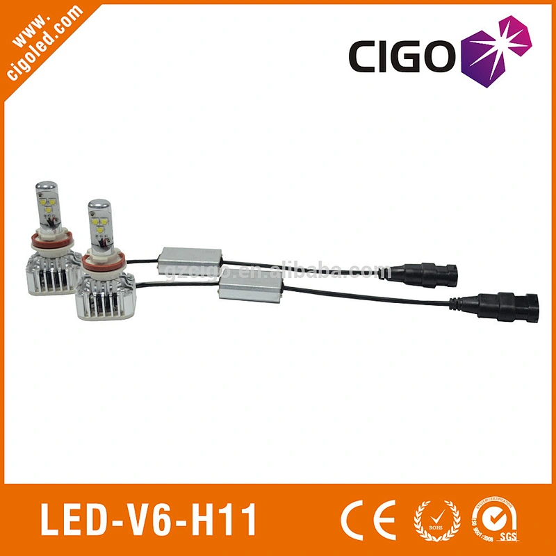 LED-V6-H11 car head lights 12-24V h11 led headlight bulbs 30W h11 led low beam bulb
