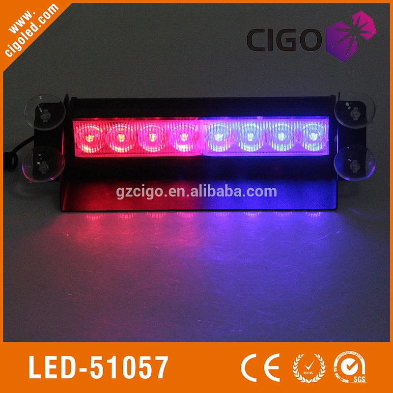 LED-51057 lights for emergency vehicles 8W red strobe light windshield Flash with sucker amber safety strobe light