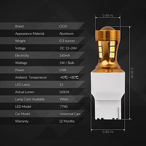 T20-15SMD-3030-CANBUS 7440 Led DC 12-24V 7440 Led Bule