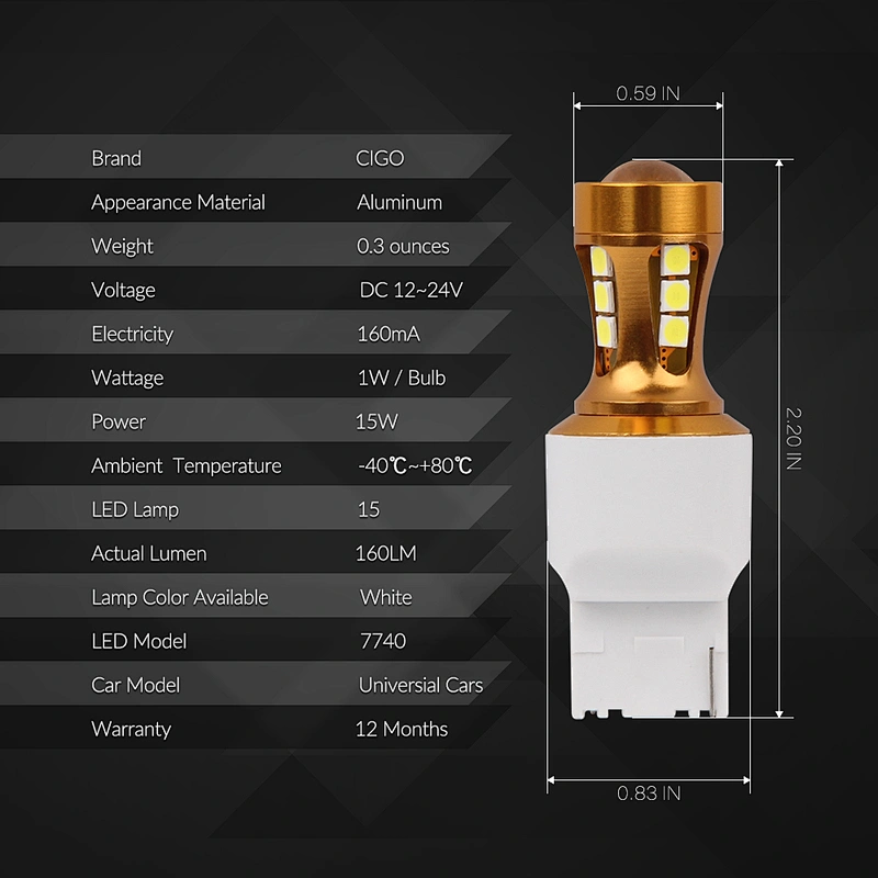T20-15SMD-3030-CANBUS 7440 Led DC 12-24V 7440 Led Bule