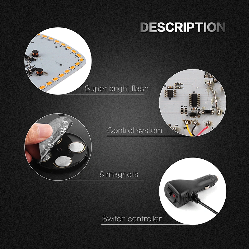 LED-235L-3 72SMD-5730 12-24V led mini strobe lightbar