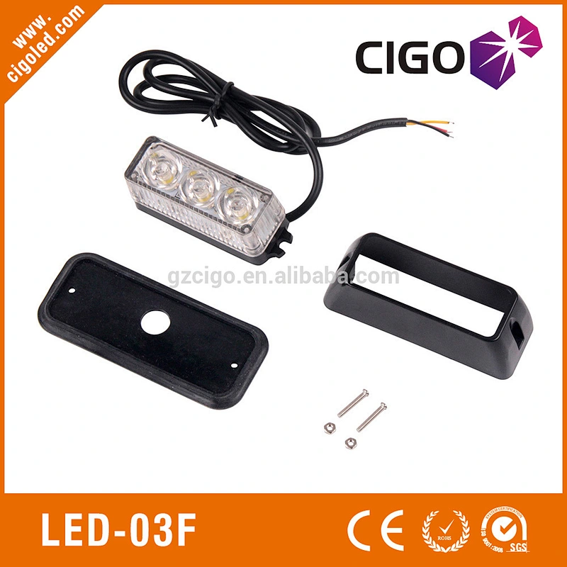 LED-03F Security Car Strobe Light Led Warning Light With Flash Mode12V 3W Emergency Vehicle Truck Light