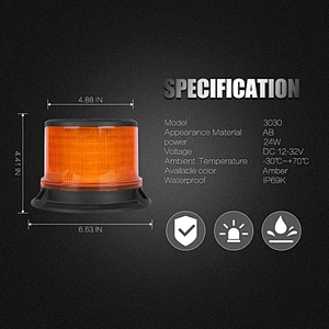LED-3030  Amber LED DF-J-AY24 car roof  emergency warning led strobe beacon light