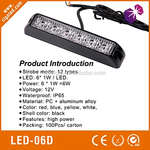 LED-06D yellow vehicle LED strobe light 6 pcs led lights for trucks 12-24V 6W car decorates led strobe lights