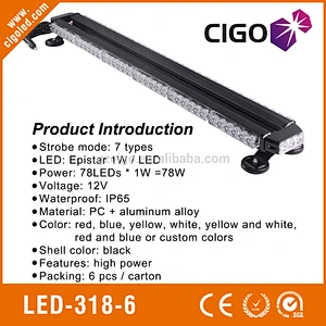LED-318-6 led hazard light bar 12V vehicle safety lights 78W led warning lights for emergency vehicles
