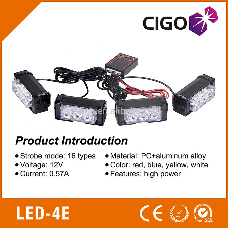 LED-4E police led strobe lights 12V led grill lights emergency 4 pcs a set high power automotive led lights