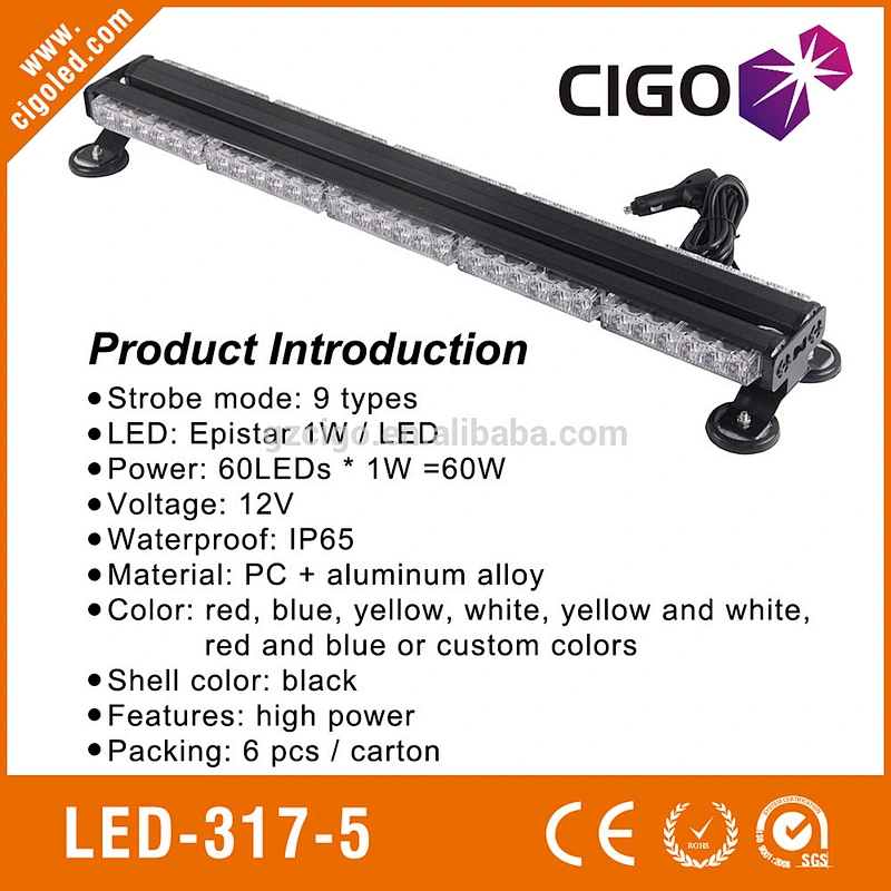amber strobe lights 12V led lights emergency vehicles 60W emergency vehicle light bar
