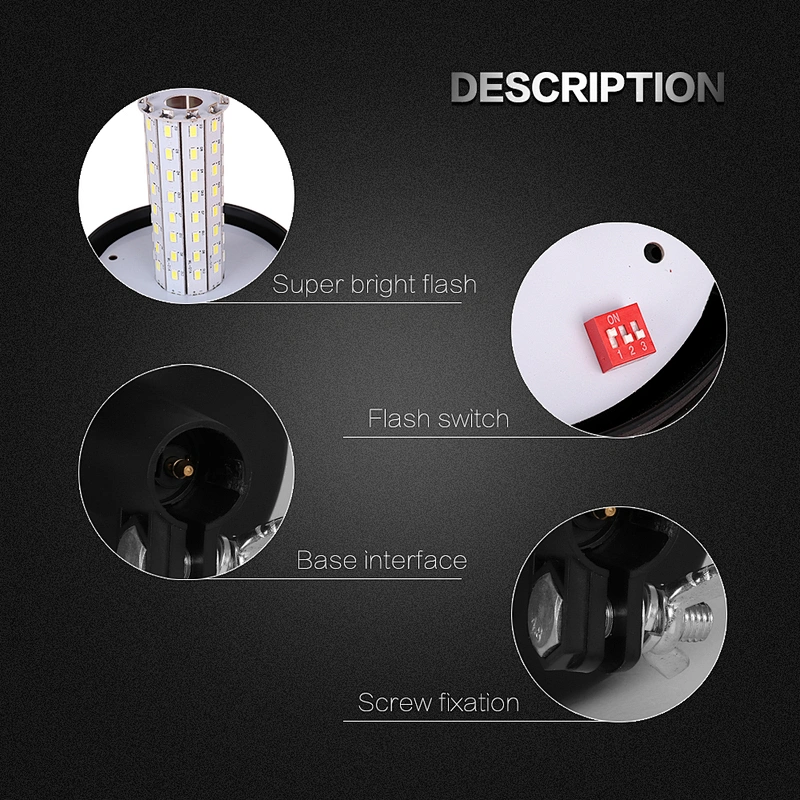LED-03X-4  Amber LED 80-5730 LEDs car beacon lights  With Support  For Crane