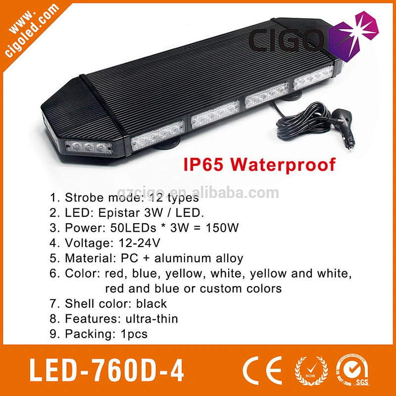 Ultra thin led amber ambulance emergency strobe light bars 150W 12-24V tow truck