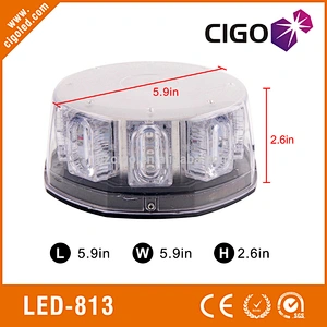 LED-813 vehicle safety strobe lights 12V round roof mounted amber flashing lights 24W led flashing lights for vehicles