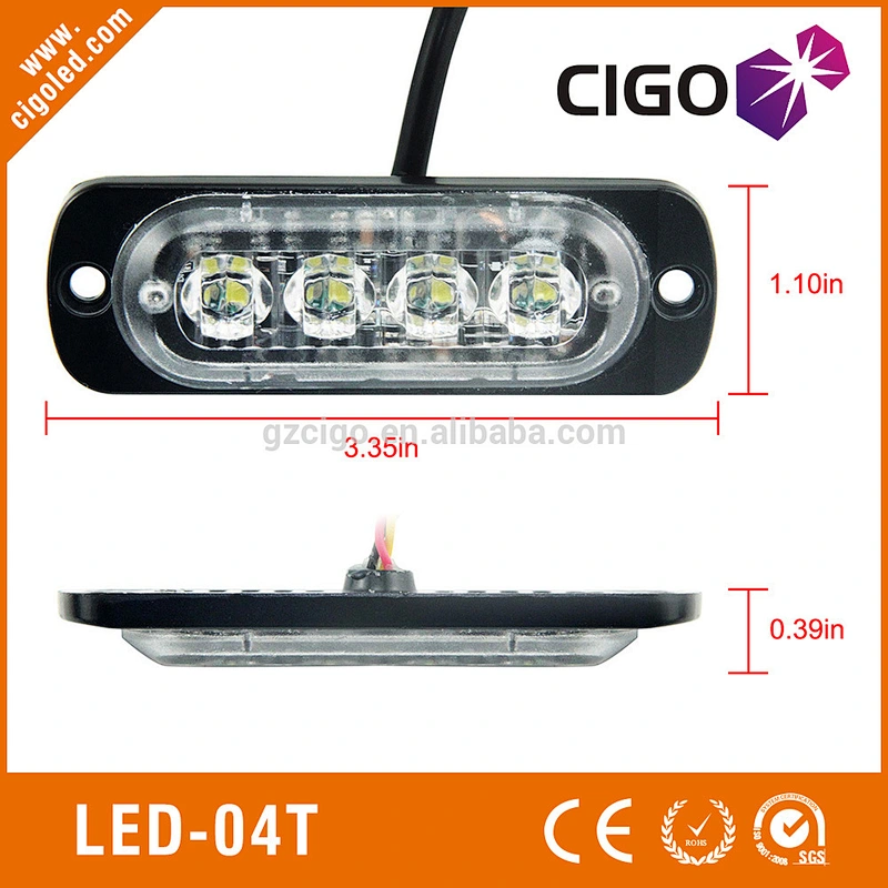 2835LED surface mount led strobe flashing lights for vehicles LED-04T-1 easy installation amber and white emergency lights
