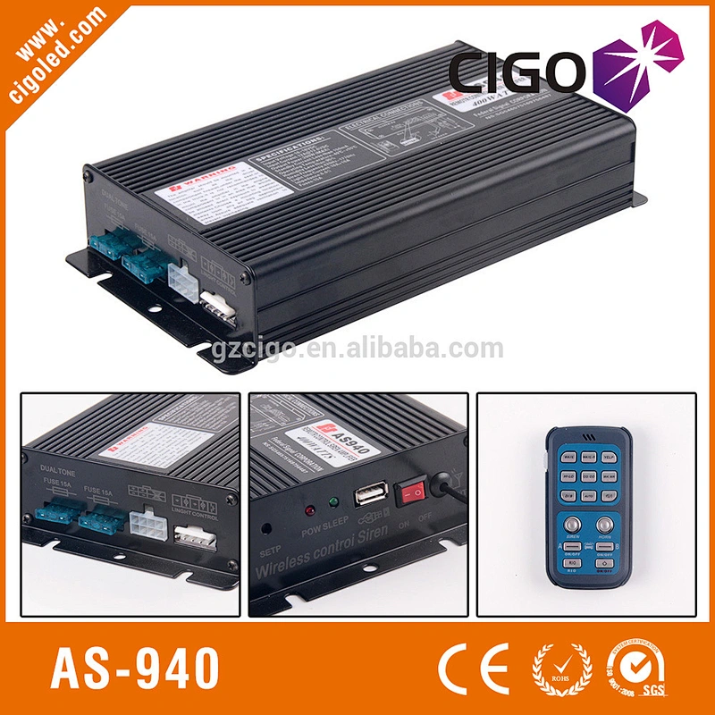 AS-940 many type sounds Police Siren DC 12V Alarm Siren 400w Siren