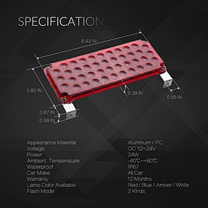LED-18A 84SMD square LED Front Grille Deck Emergency light