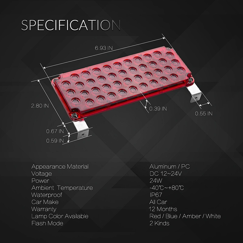 LED-18A 84SMD square LED Front Grille Deck Emergency light