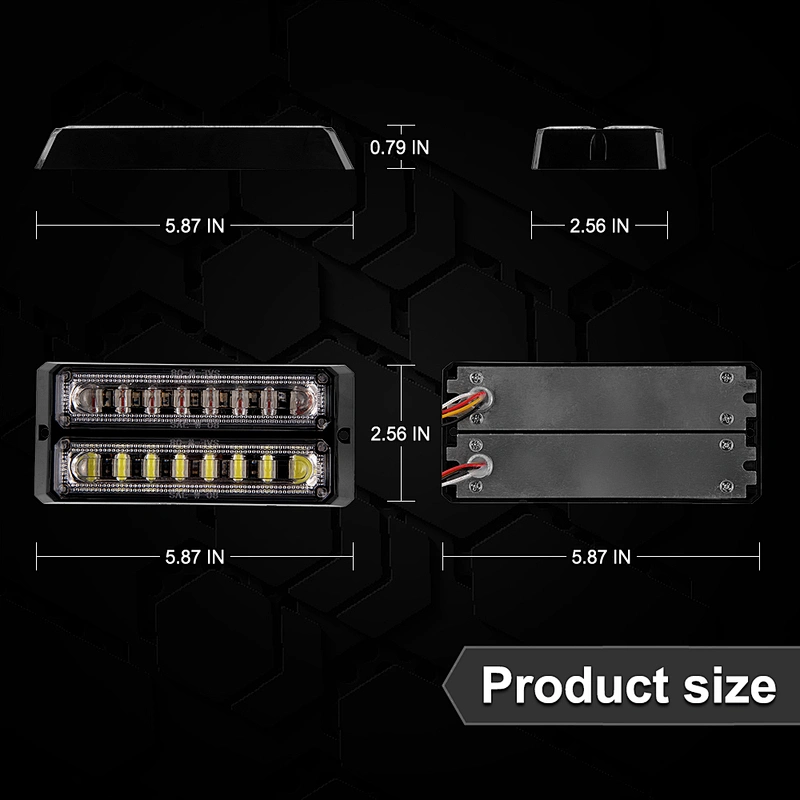 LED- 08L-2 emergency light bars 2 piece grill light