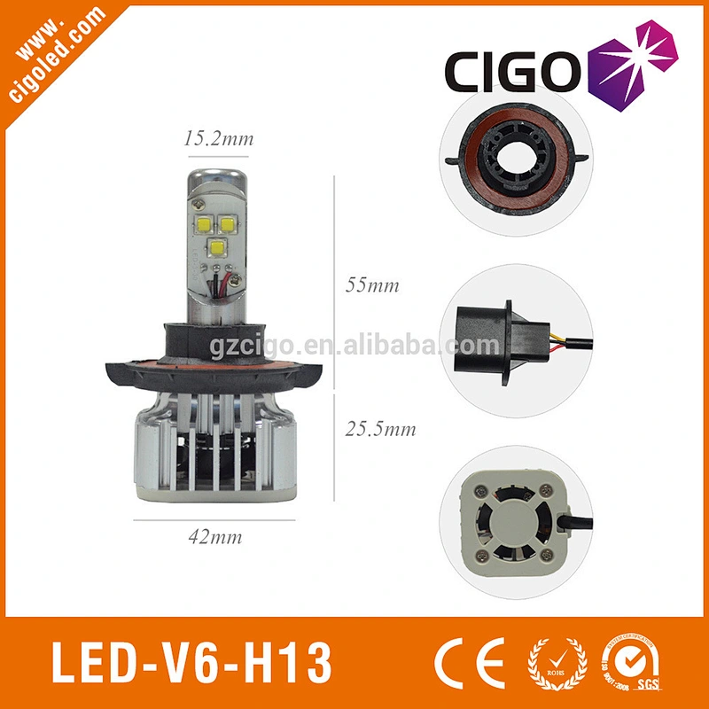 LED-V6-H13 led lights for cars headlights 12-24V auto leveling headlights 30W bright car headlight bulbs