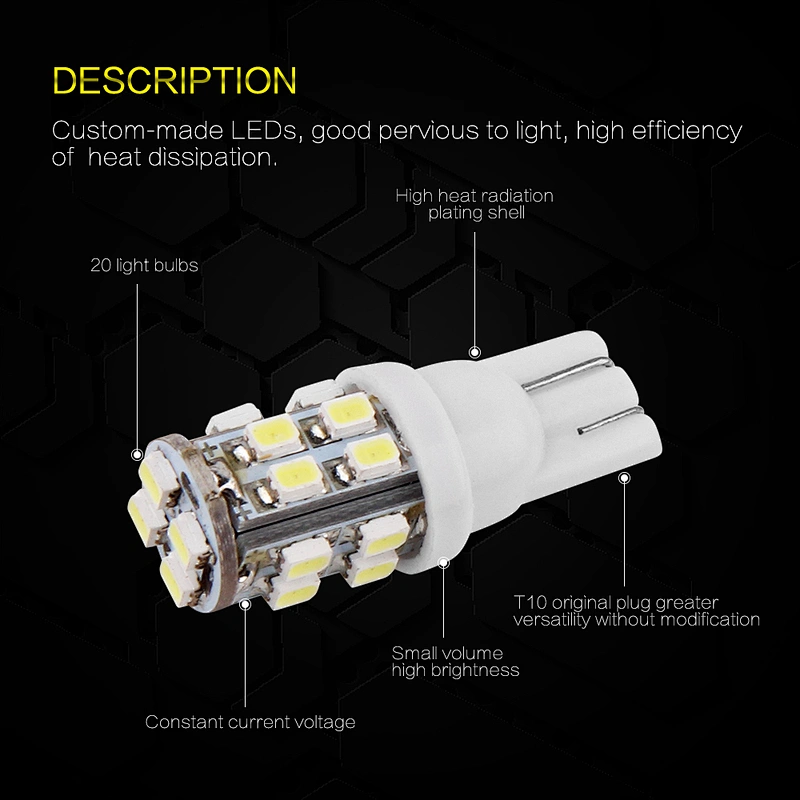 T10-20SMD-2835 t10 12v led bulb t10 194 led car bulb