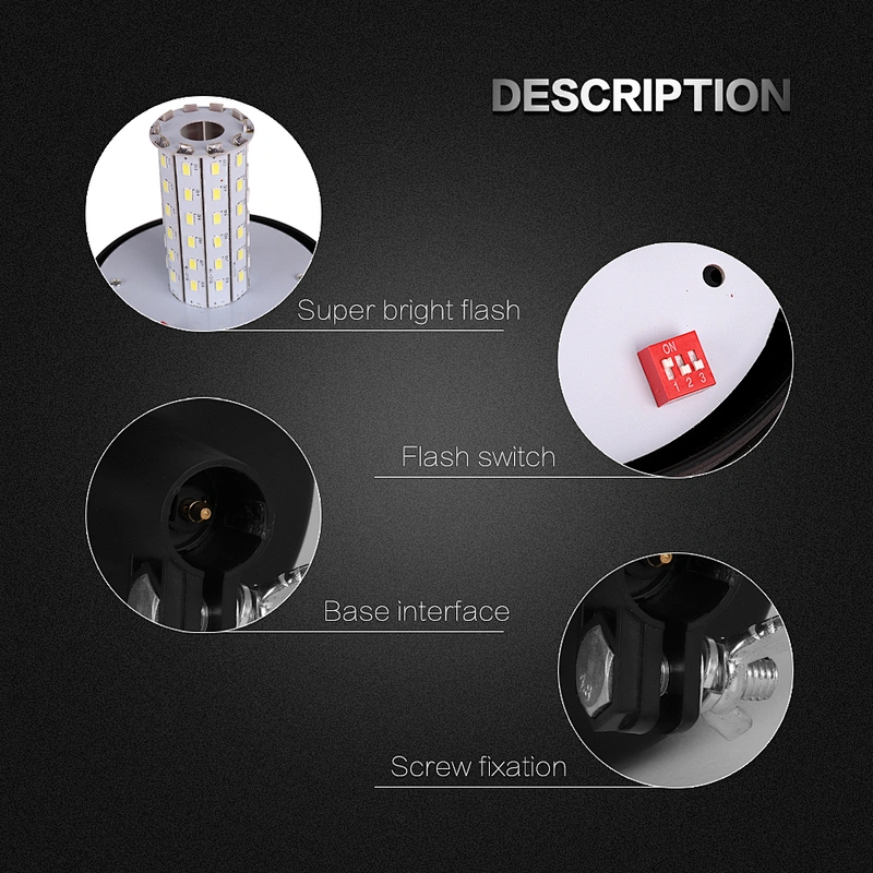 LED-03X-2 Amber LED 60-5730 LEDs emergency beacon lights  With Support  For Heavy Machine