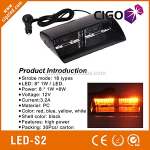 LED-S2 windshield type safety warning lights 12V 16W led police lights for cars visor cheap emergency vehicle lights