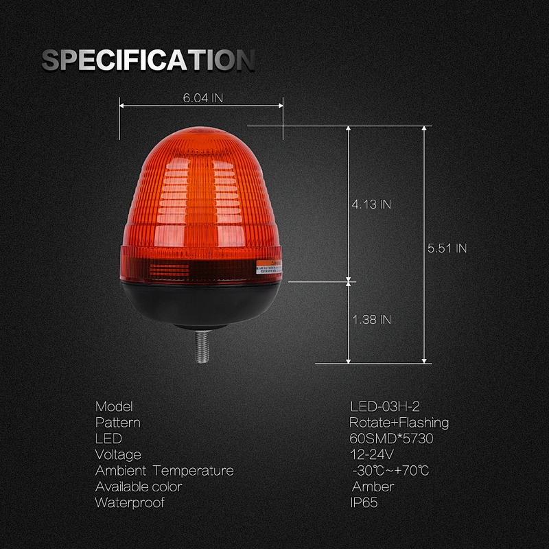 LED-03H-2 Amber LED 60-5730 led strobe warning lights  For Heavy Machine