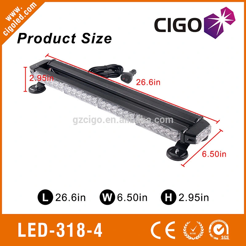 LED-318-4 emergency vehicle flashing lights 12V led magnetic light bar 54W emergency flashing lights