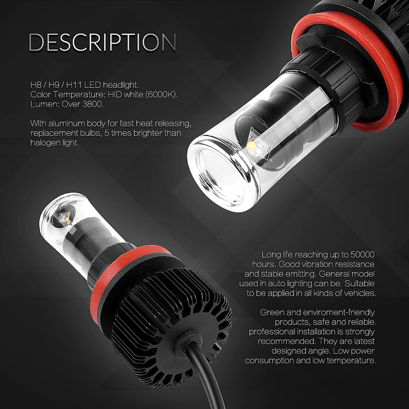 H8/H9/H11 led headlight car led light headlight