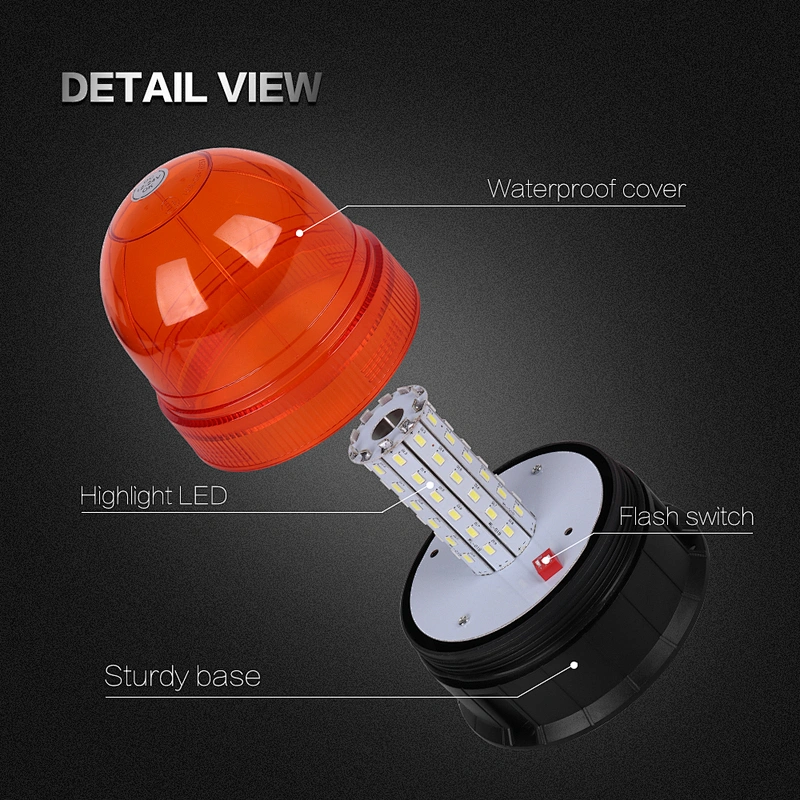 LED-03M-1 Amber  LED 60-5730 LEDs Warning Light With magnet For School Bus