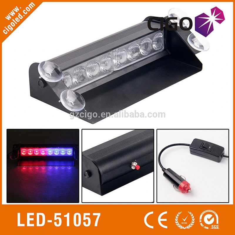 LED-51057 lights for emergency vehicles 8W red strobe light windshield Flash with sucker amber safety strobe light