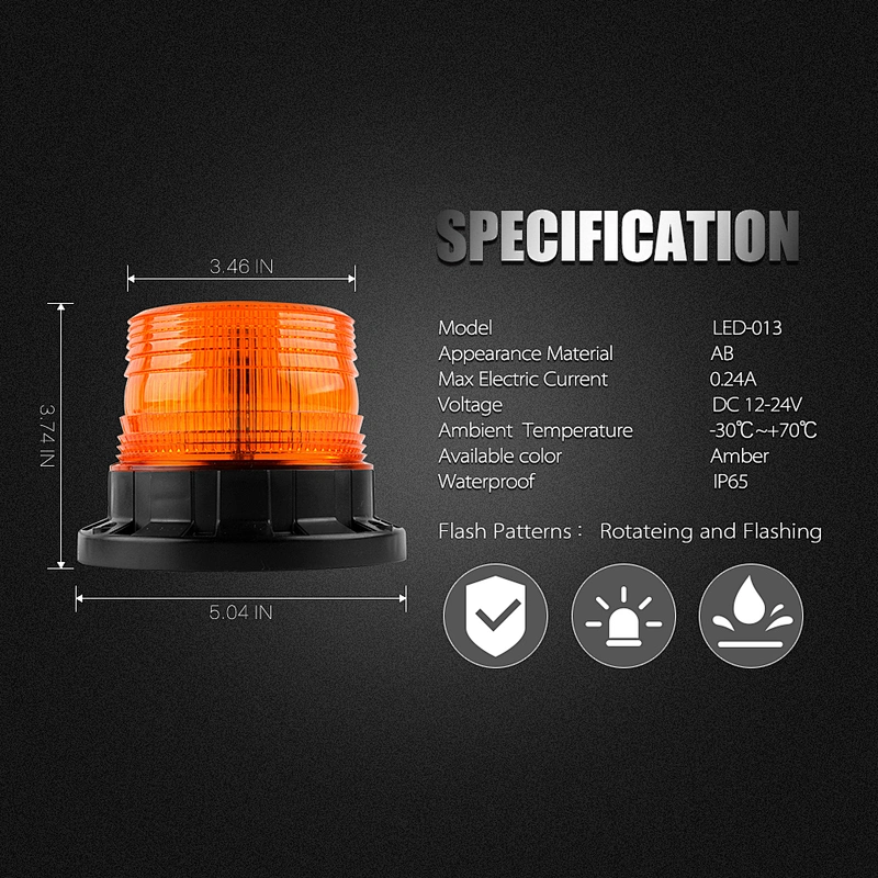LED-013A yellow LED 32-5730LEDS amber strobe led forklift safety warning light