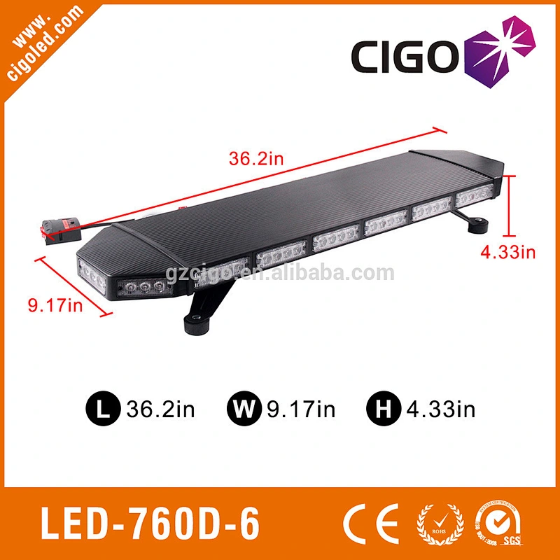 LED-760D-6 flashing safety lights for trucks 12-30V car signal light 198W strobe emergency lights